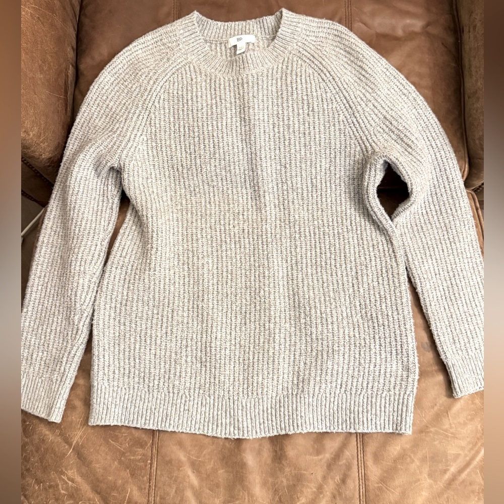 BP Crewneck Oversized Knit Sweater, Light Grey, XXS, Excellent Condition